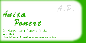 anita ponert business card